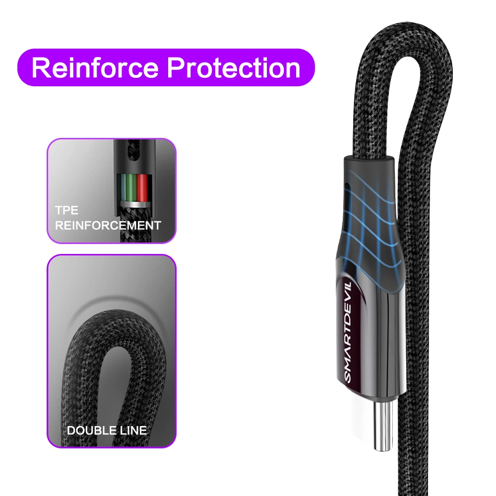 Кабель SmartDevil с USB 3 1 типа C на для MacBook универсальный PD быстрой зарядки 4 0 Samsung шнур