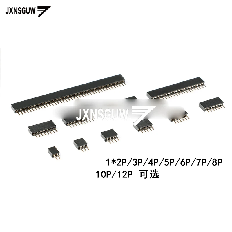 

10PCS 1.27mm spacing Single row female straight Insert female seat 1*2P 1*3P 1*4P 1*5P 1*6P 1*7P 1*8P 1*10P 1*12P