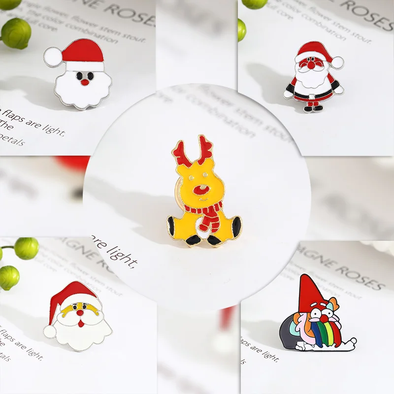 Эмалированная брошь в форме Санта Клауса рождественской елки | Украшения и