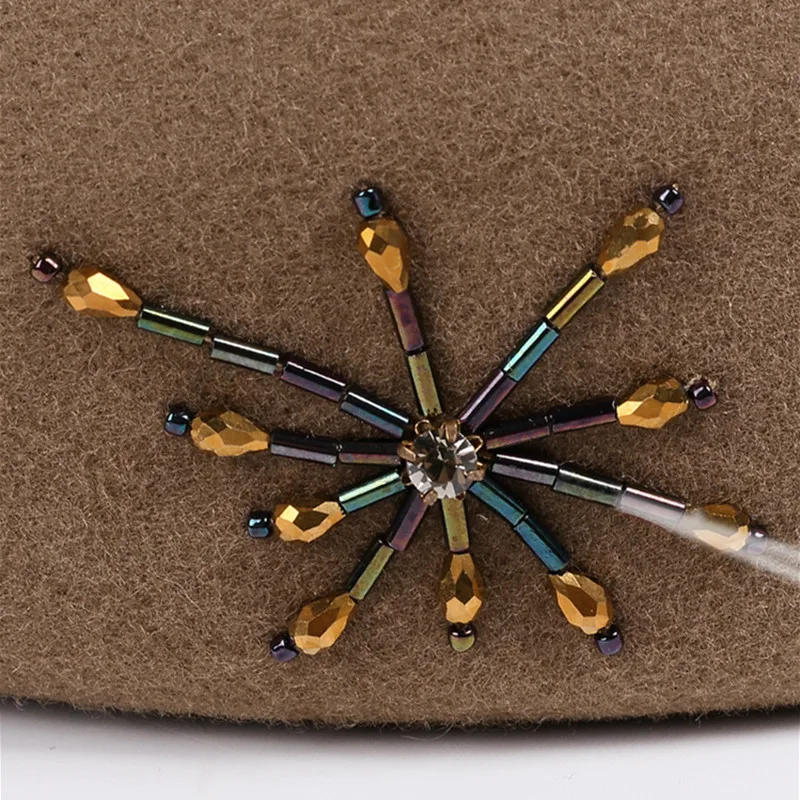 Женский берет H781 зимняя и Осенняя шерстяная шапка в британском стиле женские