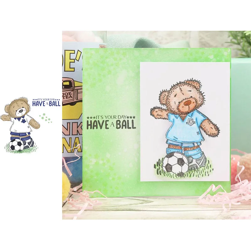 

Animal Little Bear Football Clear Stamps for Scrapbooking and Cards Making Silicone Transparent New 2020