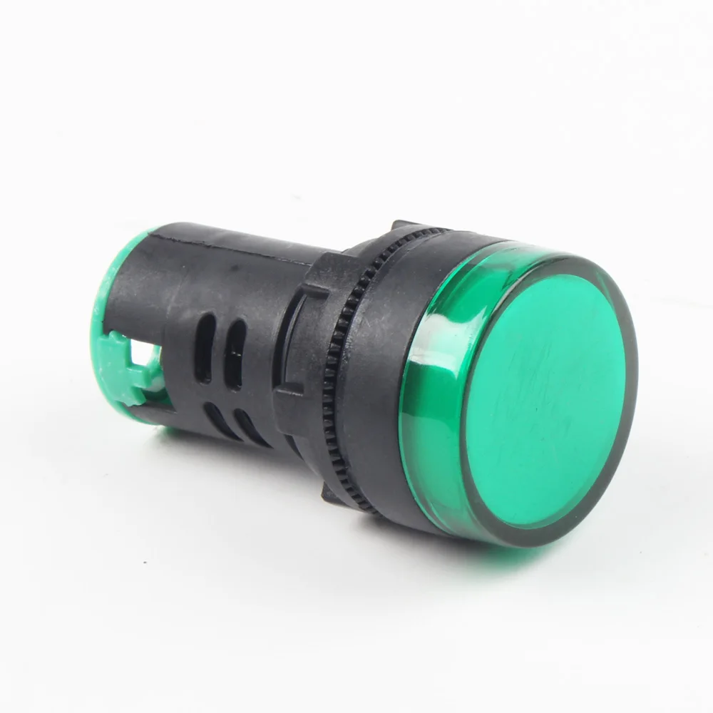 Ad16 22 AD16-22 5 цветов AC220V пластиковый индикатор питания сигнальная лампа 22 мм Монтажный размер светодиодная сигнальная лампа - Цвет: Зеленый