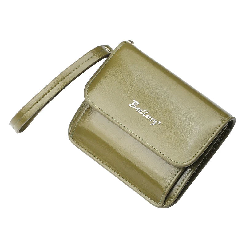 GrassGreen Мини-кошелек, женские кожаные кошельки, модный короткий кошелек на застежке, женские маленькие женские кошельки, 7 цветов, кошельки, портмоне, кошелек для карт - Цвет: GrassGreen