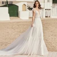 jeheth sexy lace tulle princess boho wedding dresses for women elegant spaghetti straps sweetheart bride gowns vestido de novia