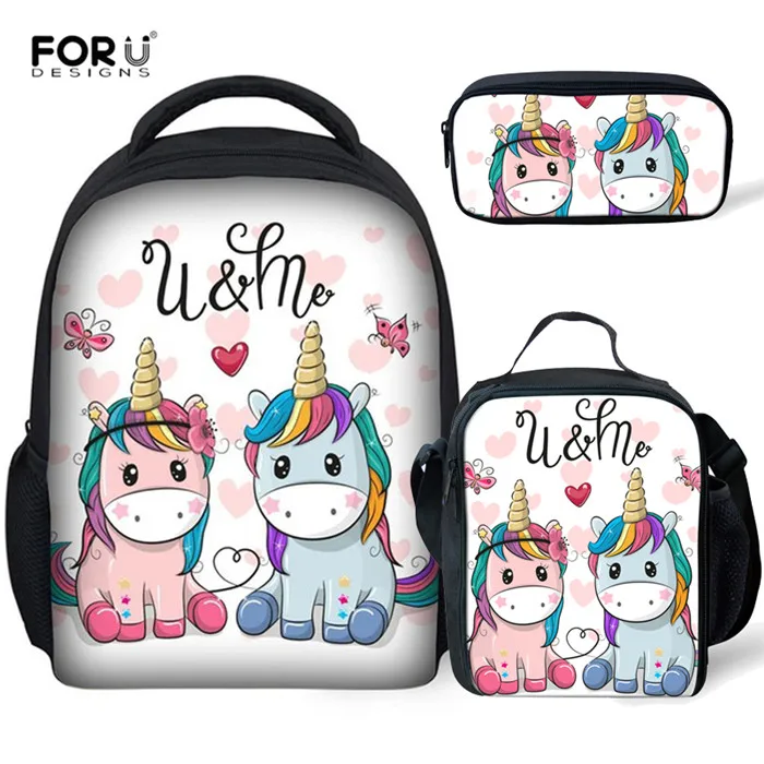 Y4621FGK FORUDESIGNS/детский сад, лошадь, школьные сумки для девочек, школьный рюкзак для малышей, сумка для книг, рюкзак, набор мини, 12 дюймов, Mochila Escolar - Цвет: Y4621FGK