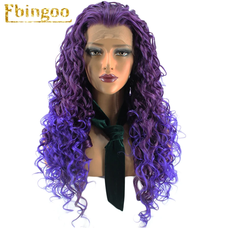 Ebingoo Hair cap+ высокотемпературное волокно натуральный длинный кудрявый платиновый блонд синтетический парик на кружеве с бесплатной частью