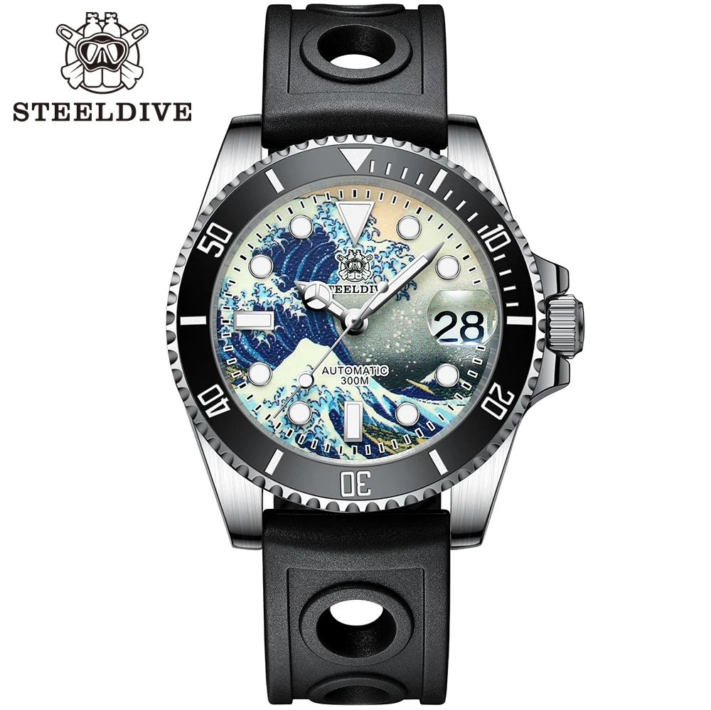 Часы мужские STEELDIVE 1953J с керамической рамкой механические сапфировым стеклом