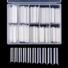 200 шт XXL Длинные прямые квадратные кончики для акриловых ложных ногтей с коробкой Экстра длинные XL C-Curve кончики половинной крышки для ногтей