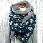 Теплый зимний шарф, Женский мягкий шарф на пуговицах с цветочным принтом, женские повседневные теплые шарфы, шали, универсальная Шаль, Шарф