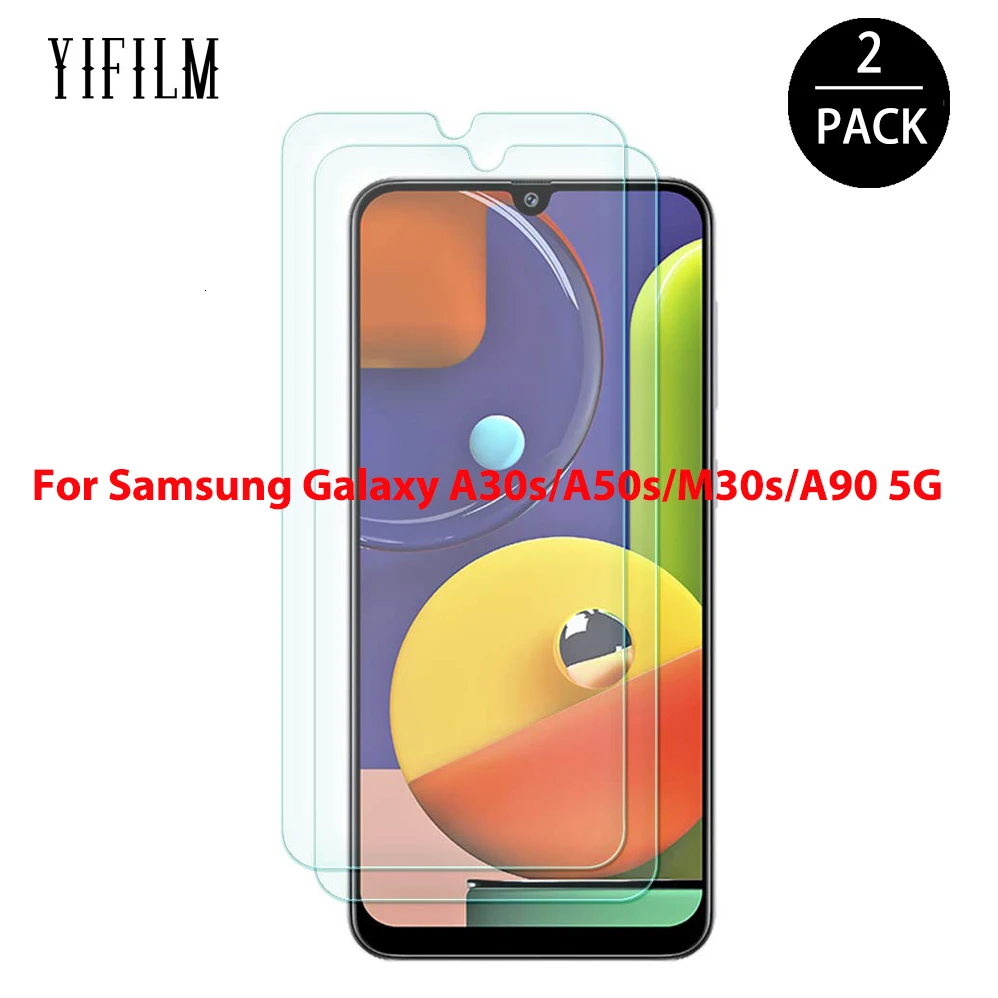 Закаленное стекло 9H для Samsung Galaxy A30s/A50s/M30s/A90 пленка экрана с защитой от царапин 2 5D 0