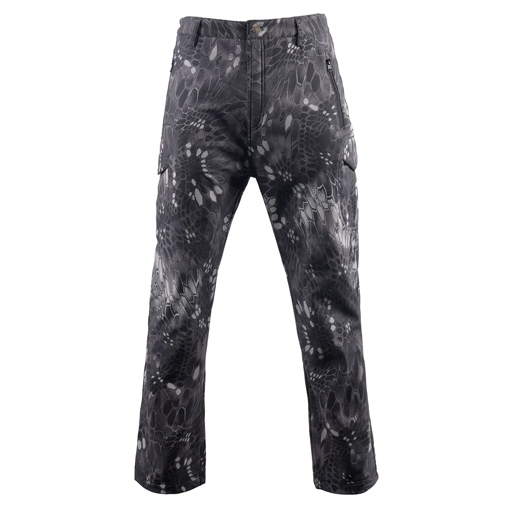 

Autumn Winter Tactical Fleece Pants Men Waterproof Airsoft Camouflage Shark Skin Soft Shell Trousers Military Army Cargo Pants