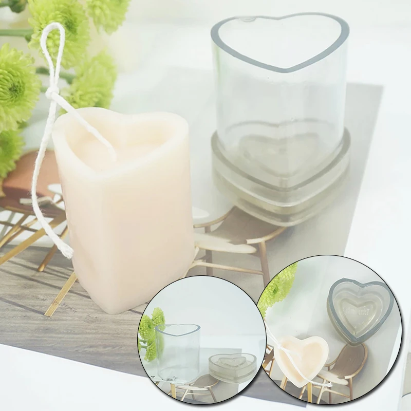 

DIY Heart Shape Plastic Candle Mold Soap Acrylic Molds Aroma Candle Craft Handmade Gifts Home Decora
