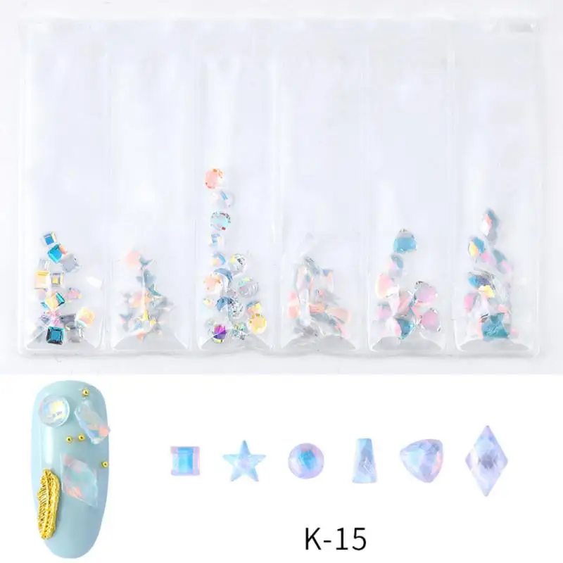 6 шт. 3D Стразы блестящая цепочка для маникюра украшение металлическая сетка