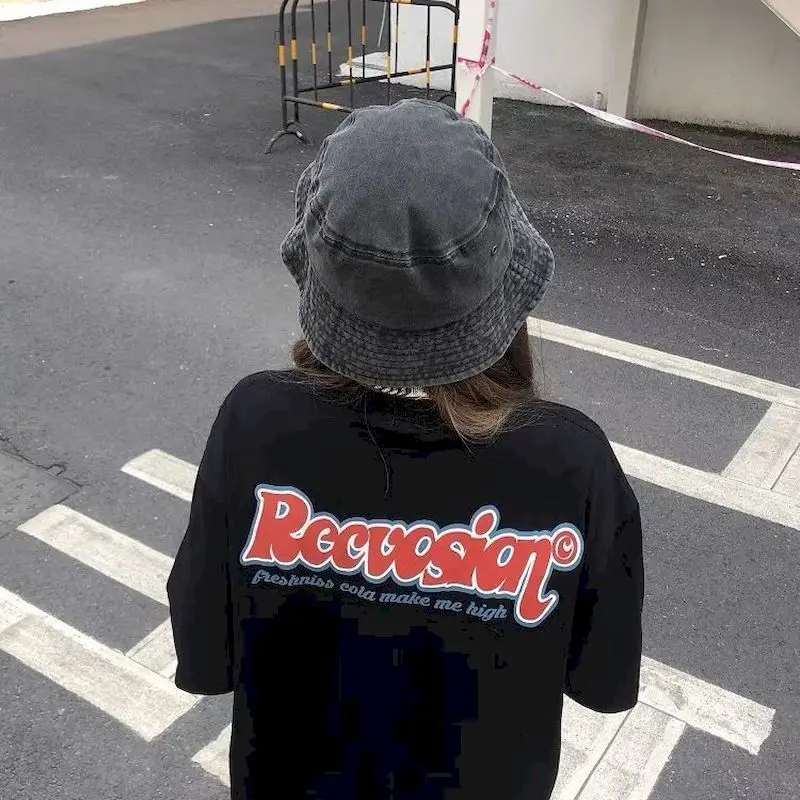 Винтажные женские футболки с принтом кока-колы Американская улица короткий