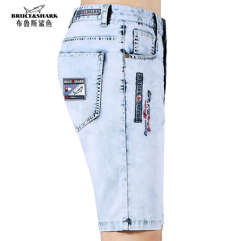 Джинсы мужские прямые с вышивкой брюки из денима тонкие смягчающие хлопковые