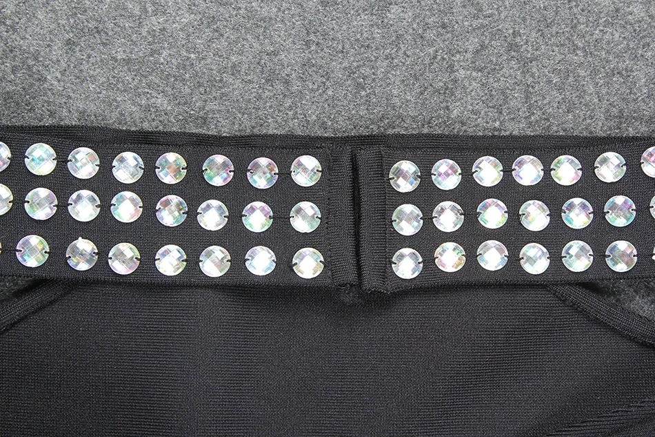 Женский бандажный комплект из двух предметов топ на бретельках с кристаллами и