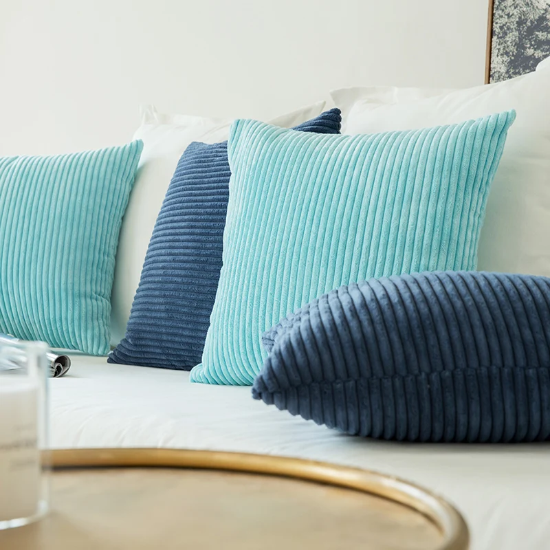 Простая плюшевая бархатная поясничная Подушка наволочка для дивана/автомобиля