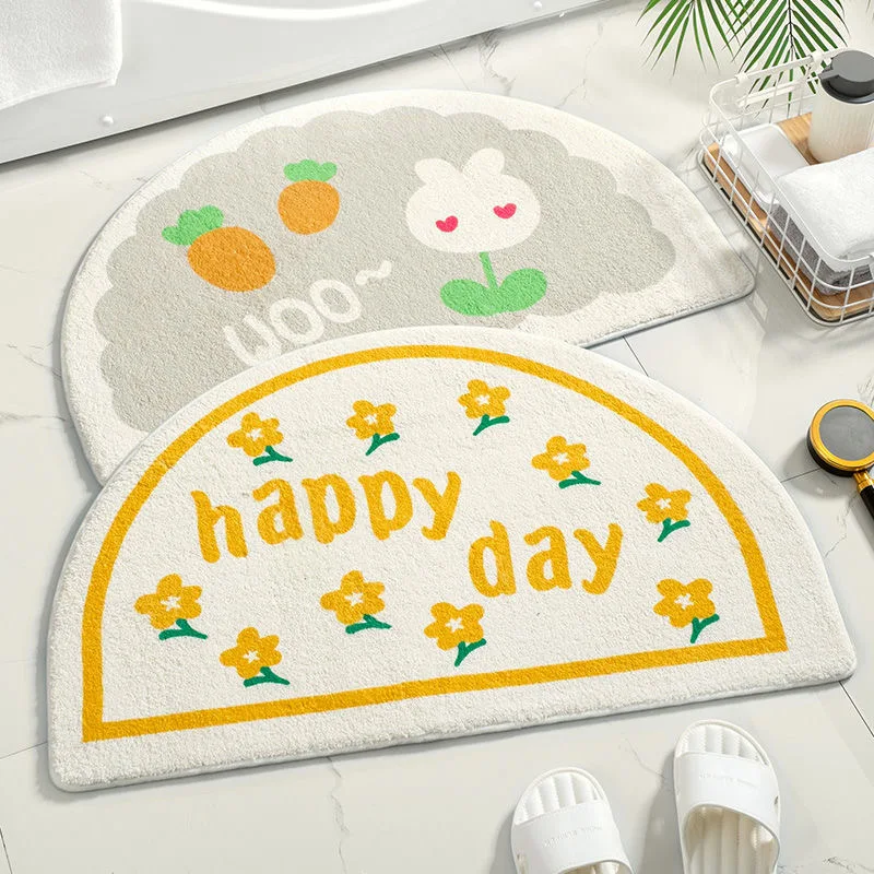 

Semicircle Carpets Flowers Home Entrance Door Mat Bath Mat Living Room Doormat Bathroom Rug Prayer Mat Area Rug Baby Floor Mats