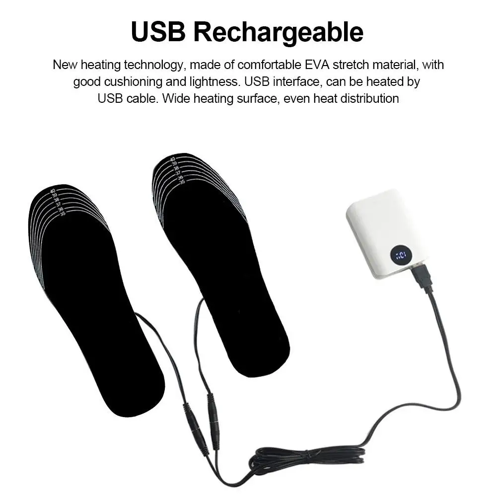 

USB Heated Shoe Insoles Feet Sock Pad Mat Electrically Heating Insoles Washable Foot Warming Pad Thermal Insoles Unisex
