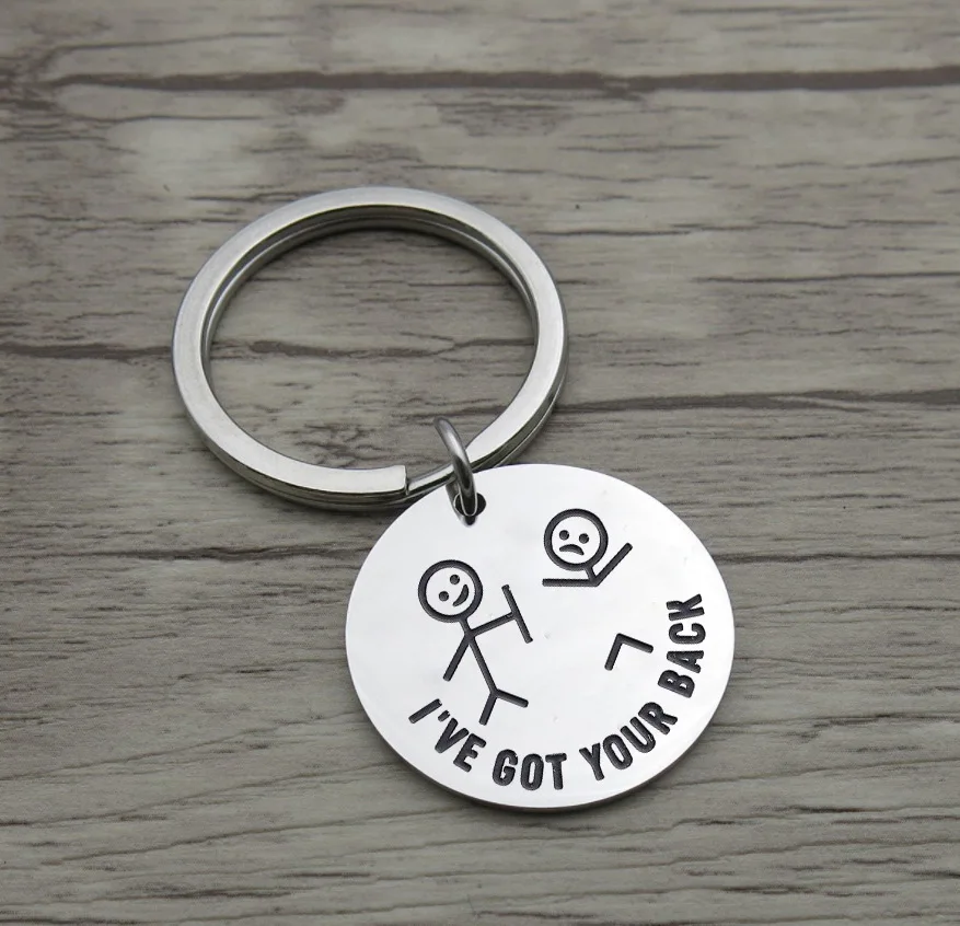 Праздничный подарок брелок из нержавеющей стали с вашей спиной необычное и