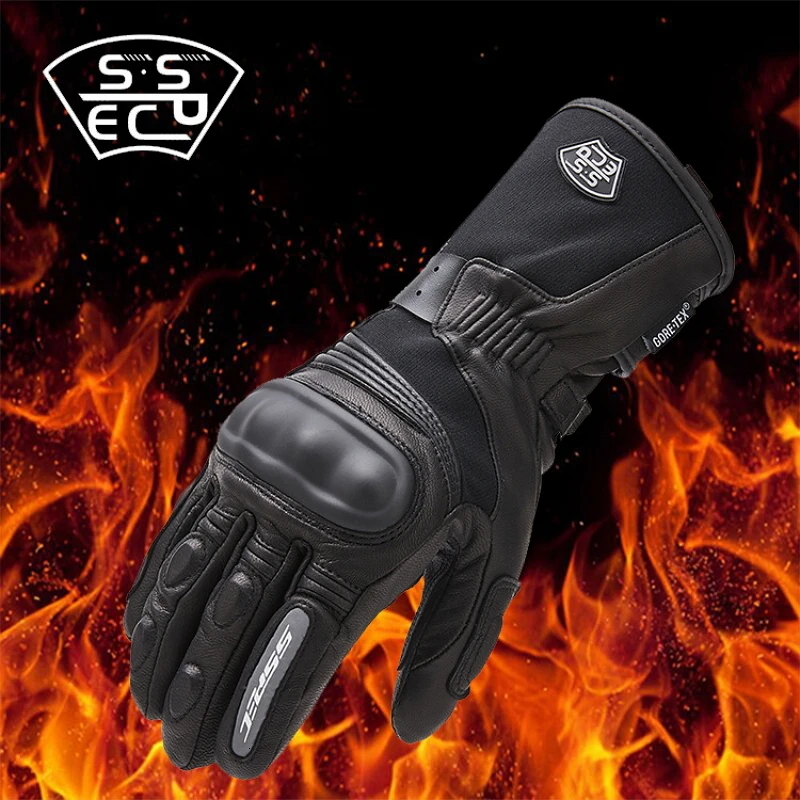

Touchscreen Leather Motorcycle Gloves Racing Gloves Waterproof Windbreak Protect Warm Winter Racing Touch Screen Long Glove