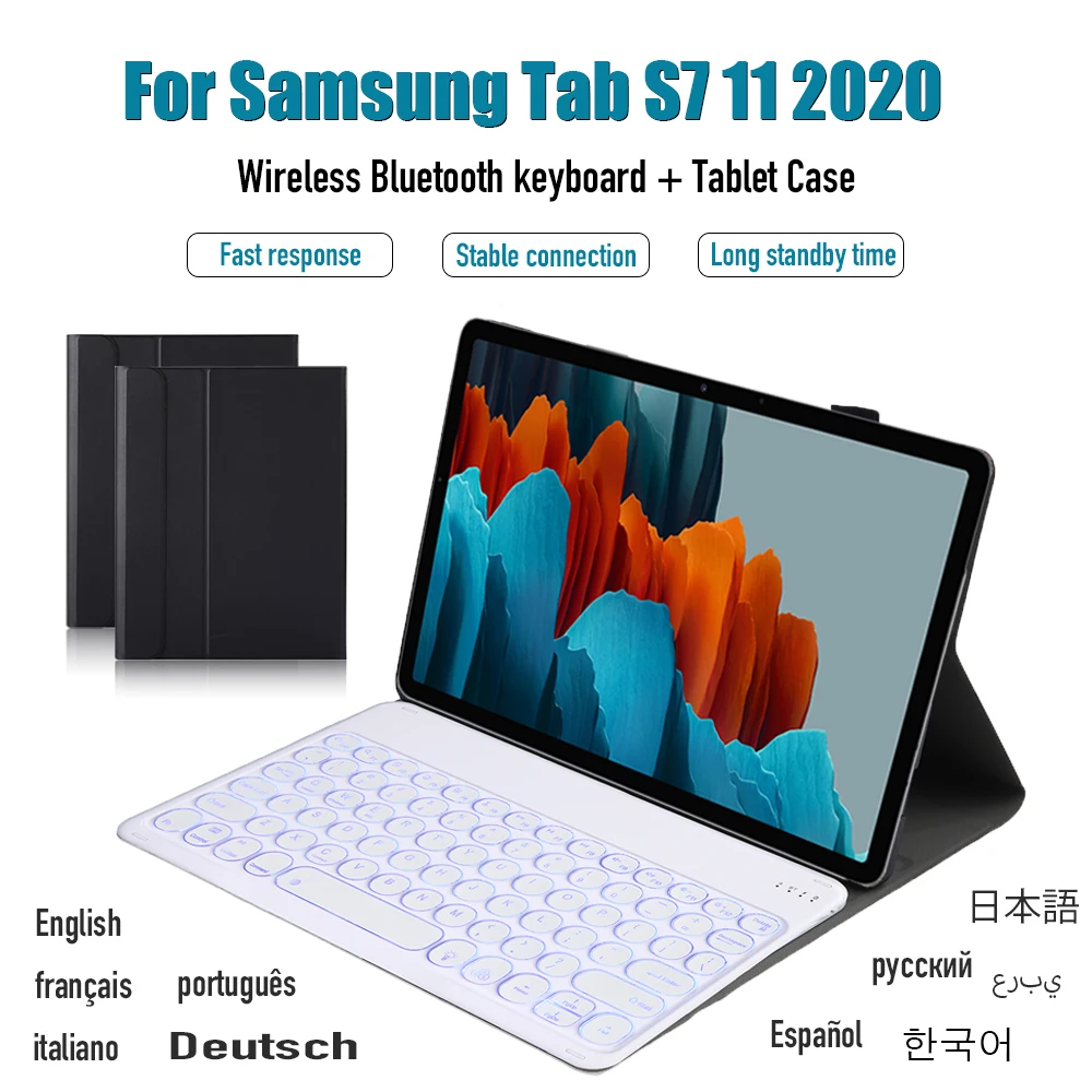 

Съемный чехол с беспроводной Bluetooth-клавиатурой для Samsung Galaxy Tab S7 11 2020 дюйма