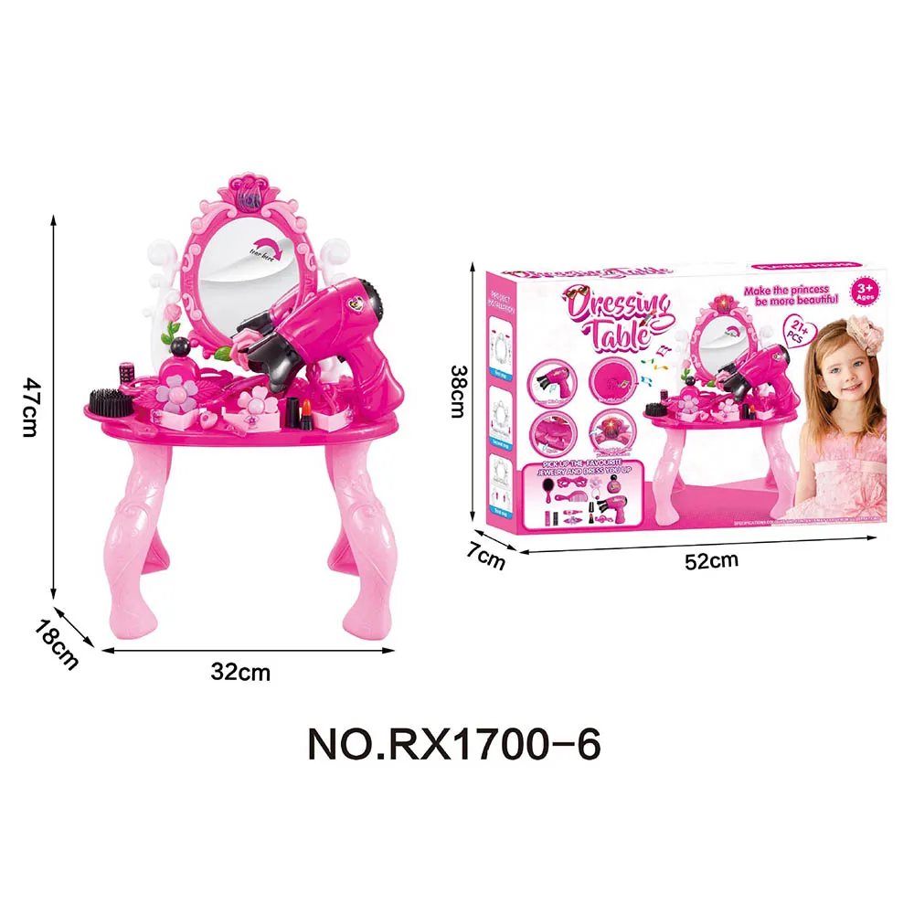 

Children Pretend Play Dressing Table Toy Makeup Toy 13Pcs Pretend Kits Girl Pretend Play Cosmetics Playset For Children