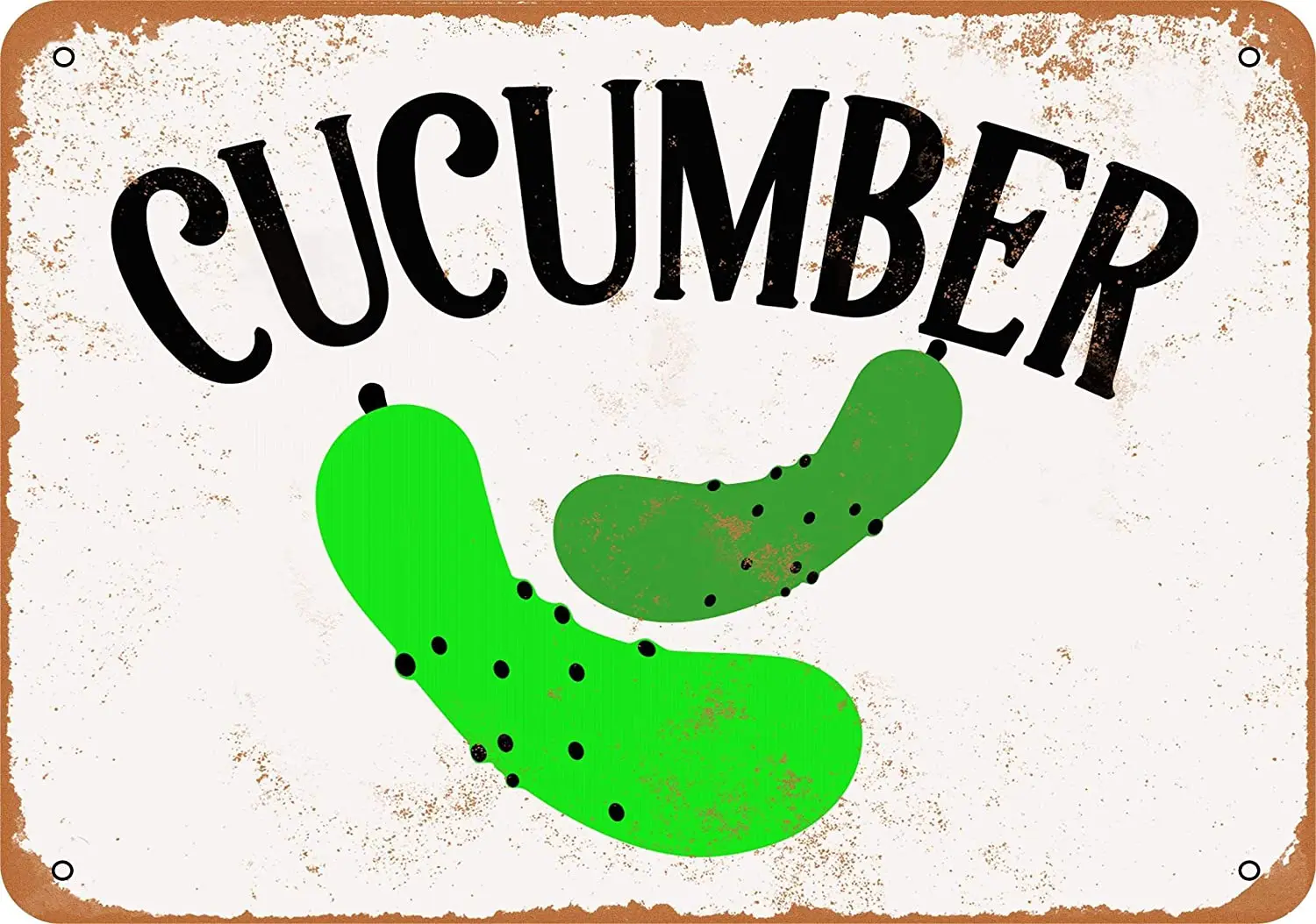 

WallColor 8*12 Metal Sign Cucumber Vintage Look