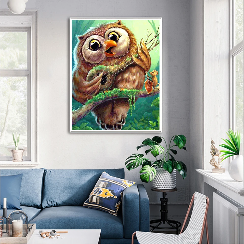 EverShine 5D DIY Diamond Painting Cartoon Animals Picture Rhinestones Diamond Embroidery Owl Cross Stitch Mosaic Children Gift