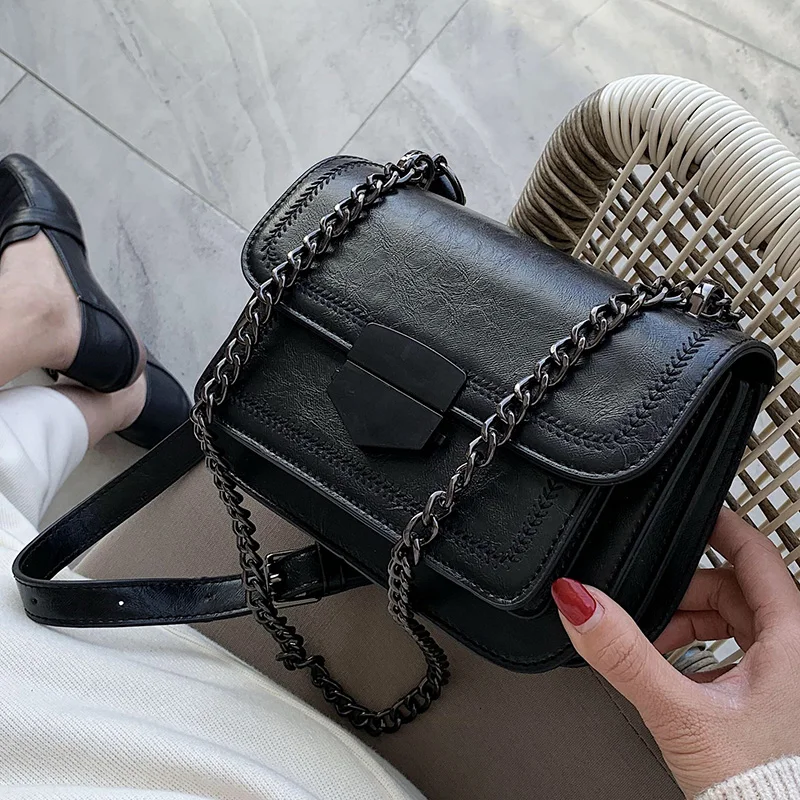

Vintage Flap Crossbody bag Fashion New High quality PU Leather Women's Designer Handbag Chain Shoulder Messenger Bag