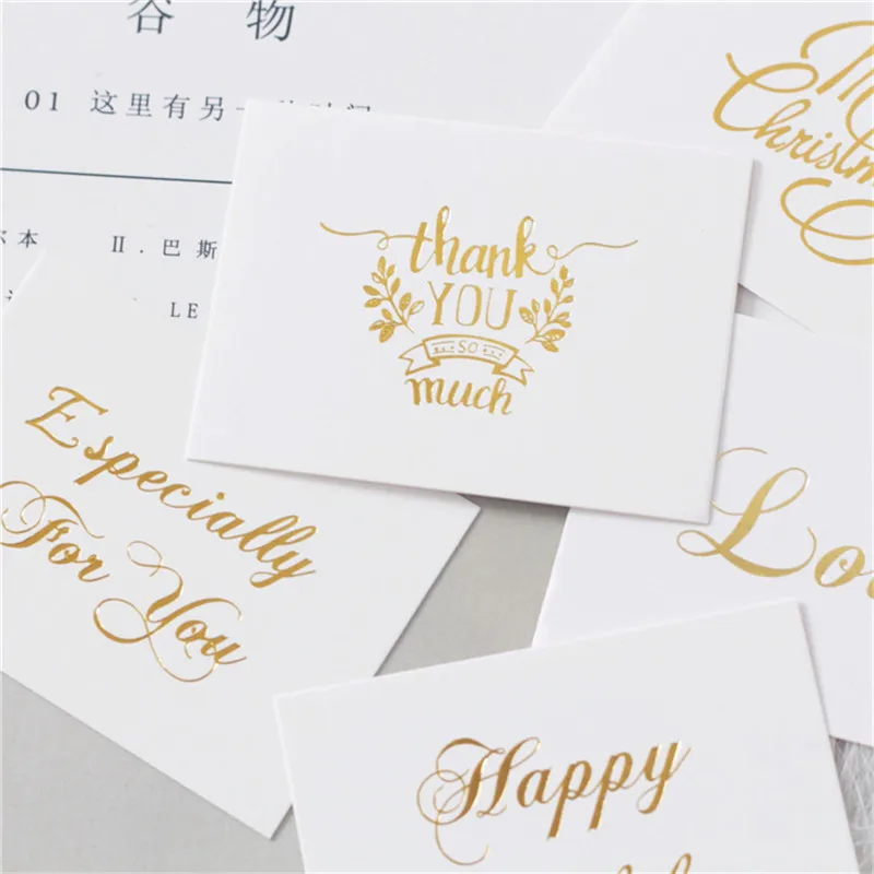 10 шт. мини открытки с тиснением под золото поздравительная открытка на день