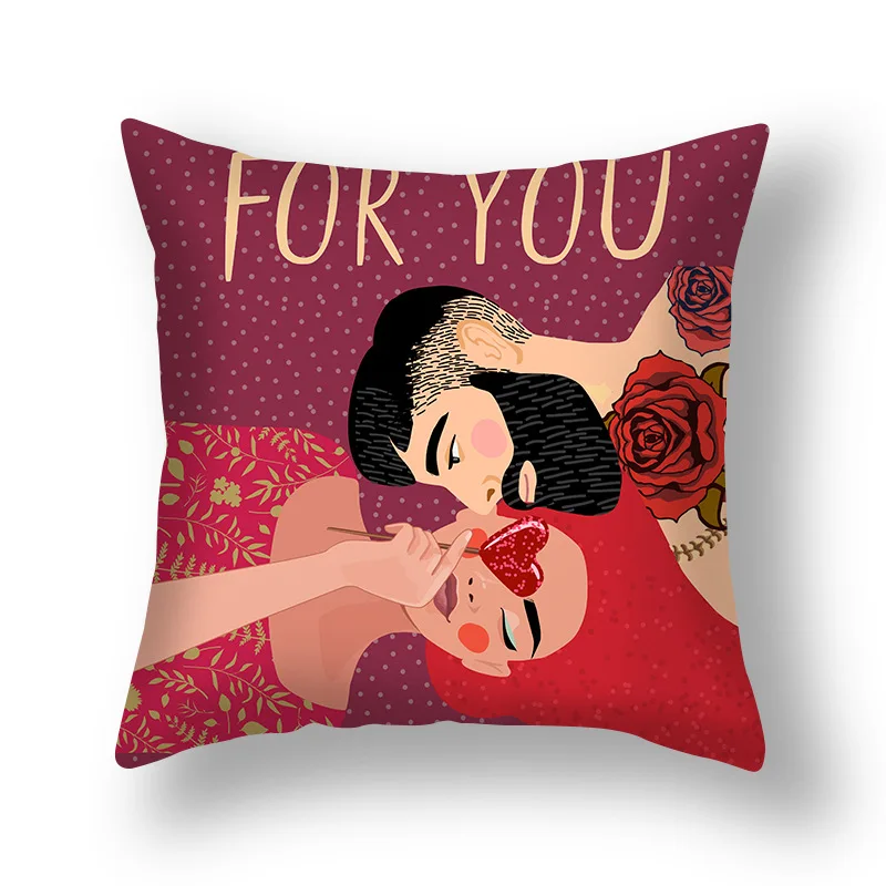 Новый костюм с сердечками и дизайн Подушка Чехол для подушки буквами домашний