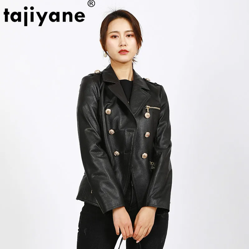 Женская куртка из овечьей кожи Tajiyane корейская модная уличная натуральной на