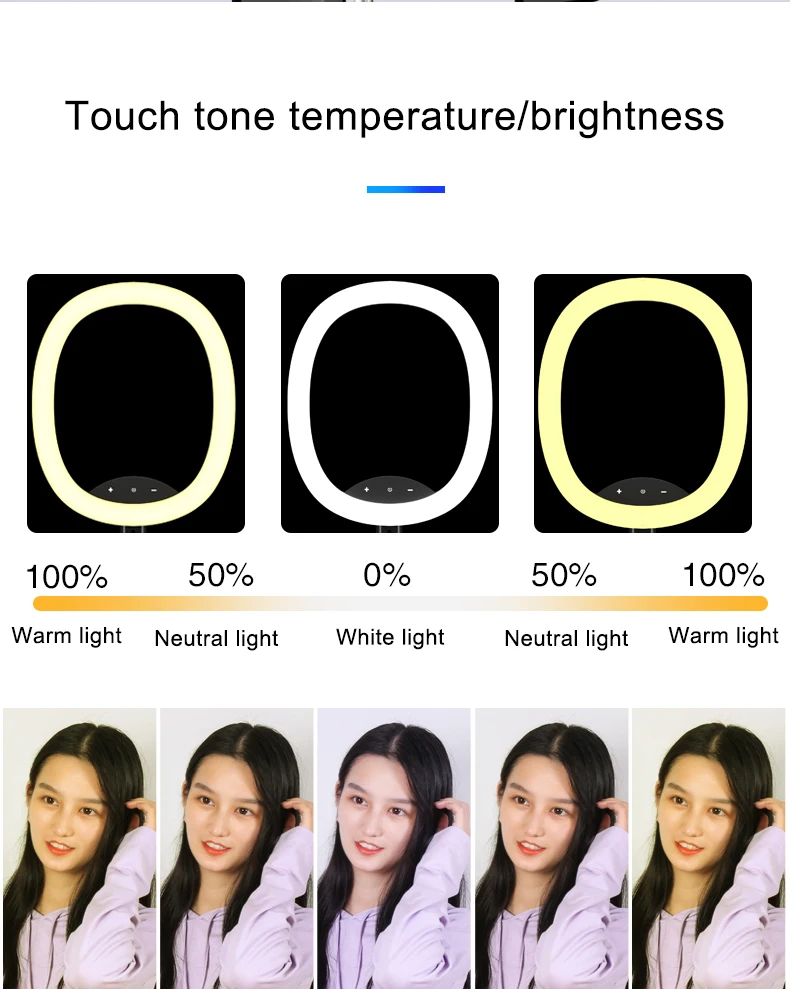 MAMEN складной светодиодный кольцевой светильник для селфи с регулируемой