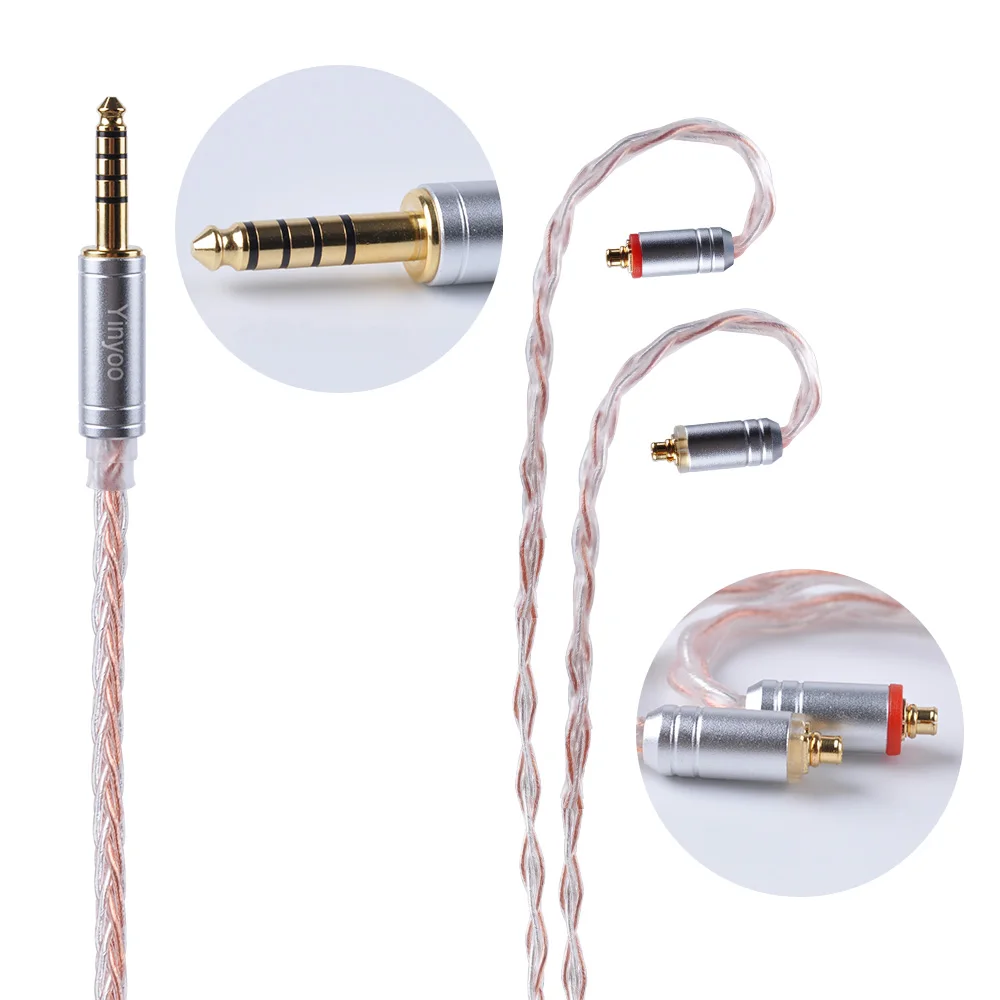 Upgraded Cable 8 Core Silver Plated 2.5/3.5/4.4mm MMCX Balanced Connector For HQ5 HQ6 ZS10 CA16 BL-03 BL-05 TRN VX | Электроника