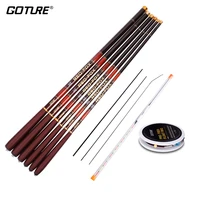goture breeze 3 6 7 2m carbon telescopic stream hand fishing rod hook line and float set with top spare three tips