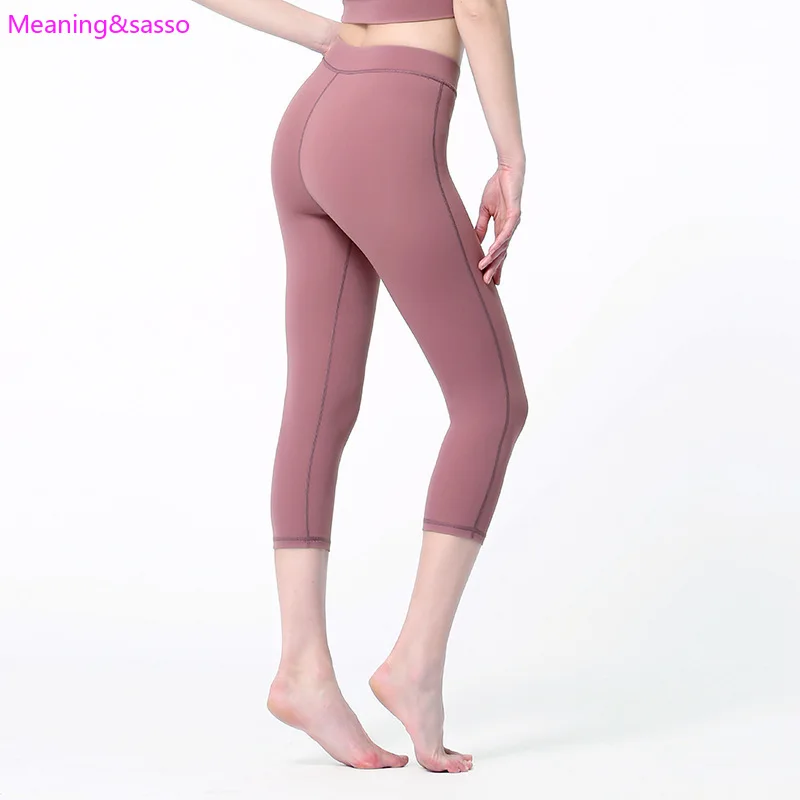 Для Женщин Йога Штаны Нейлон Леггинсы длиной до щиколотки с высокой талией брюки