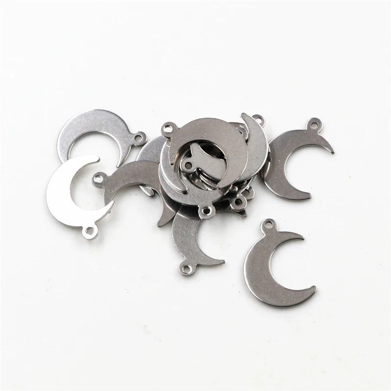 30 шт./лот 16x11 мм не выцветают амулеты 316 из нержавеющей стали Луна для ожерелья