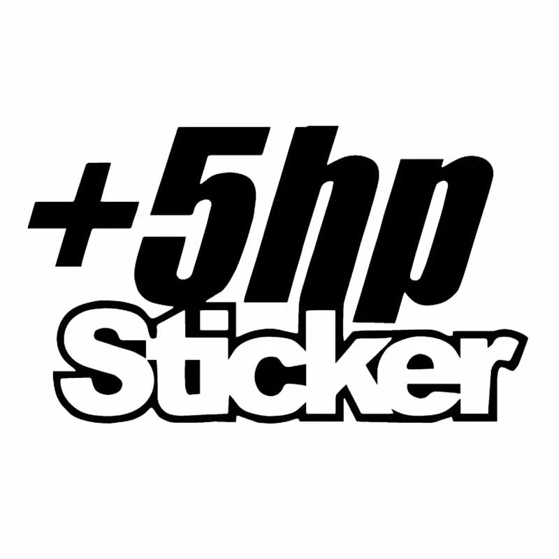 

13CM X 7CM +5 HP Sticker KK Vinyl Decal Car Sticker JDM Truck Window Funny Drift Black/White
