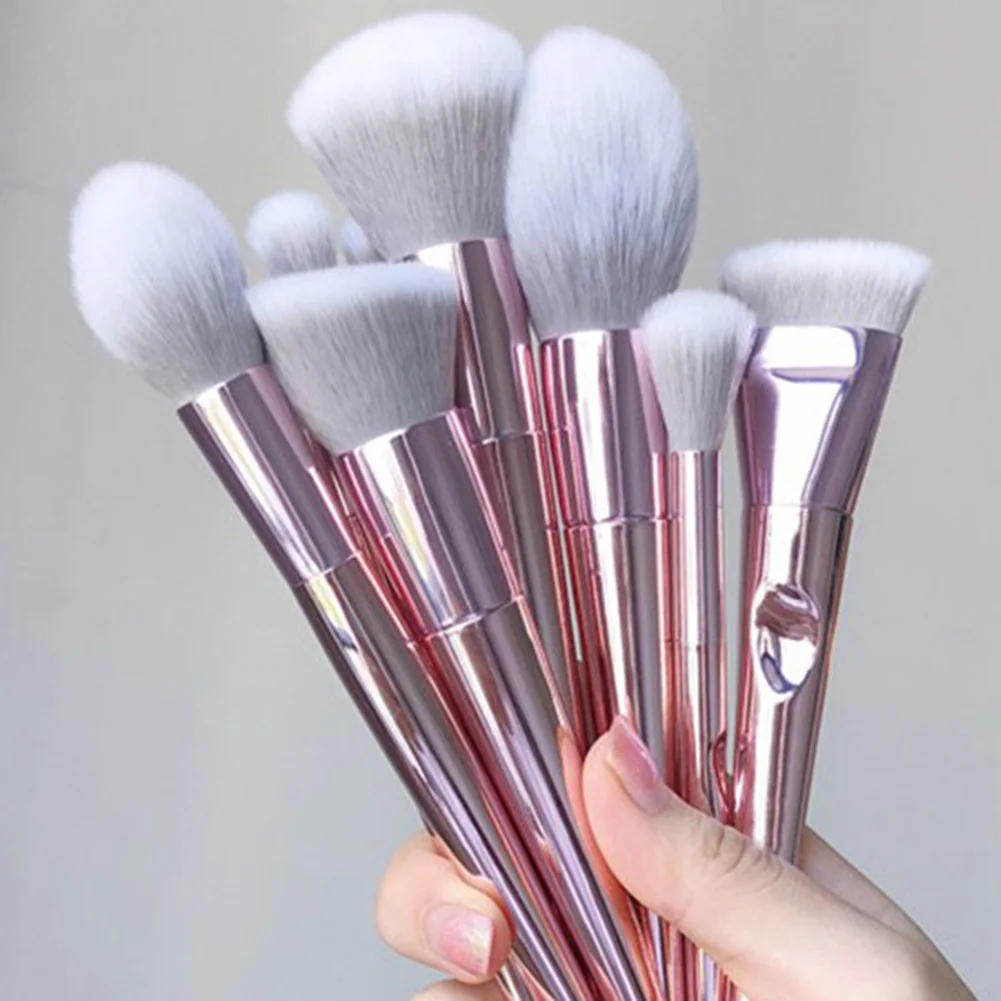 

Makeup Brushes 10pcs With Colorful Horn Shaped Handles Fantasy Makeup Brush Set Foundation Eyeshadow Brush Kit With A Cute Bag