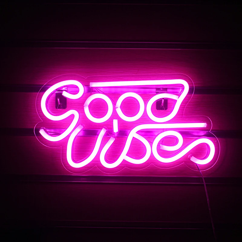 Неоновые светодиодные светильники Wanxing с надписью Good Vibes неоновая вывеска для