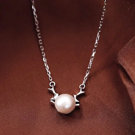 Женское ожерелье из серебра 925 пробы с жемчугом и подвеской | Украшения