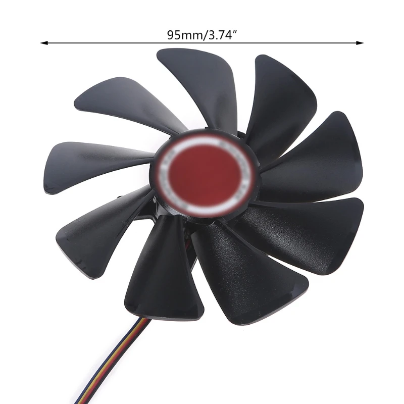 

2021 New Cooler Fan 95mm DC 12V Dual Ball Radiator FDC10U12S9-C 4Pin 12V 0.45A Replacement for XFX RX580 588 Black Wolf Version