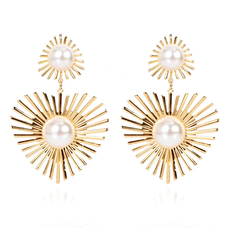 Серьги с большим жемчугом в стиле панк ювелирные изделия подарки для женщин |