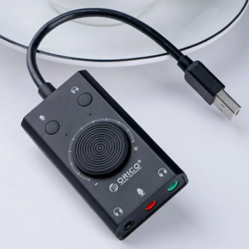 Orico USB внешняя звуковая карта Регулируемая громкость внешние наушники Бесплатный