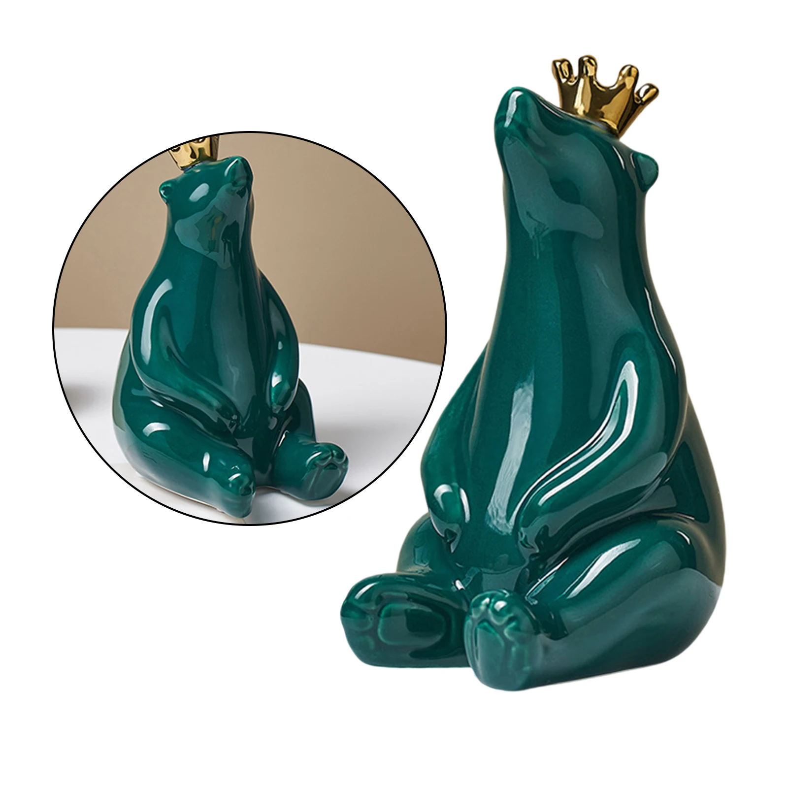 Милый белый фигурка медведь Керамика Скульптура предметы прикладного искусства