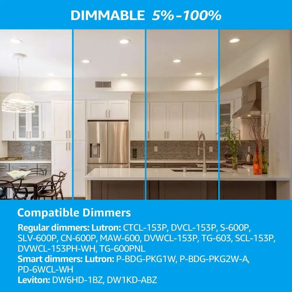 Тонкий светодиодный светильник с регулируемой яркостью 8 шт./упаковка 6 дюймов 12