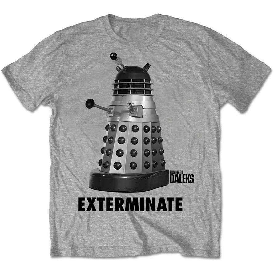 Doctor Who Exterminate Dalek серая мужская футболка Рождественский подарок Топ
