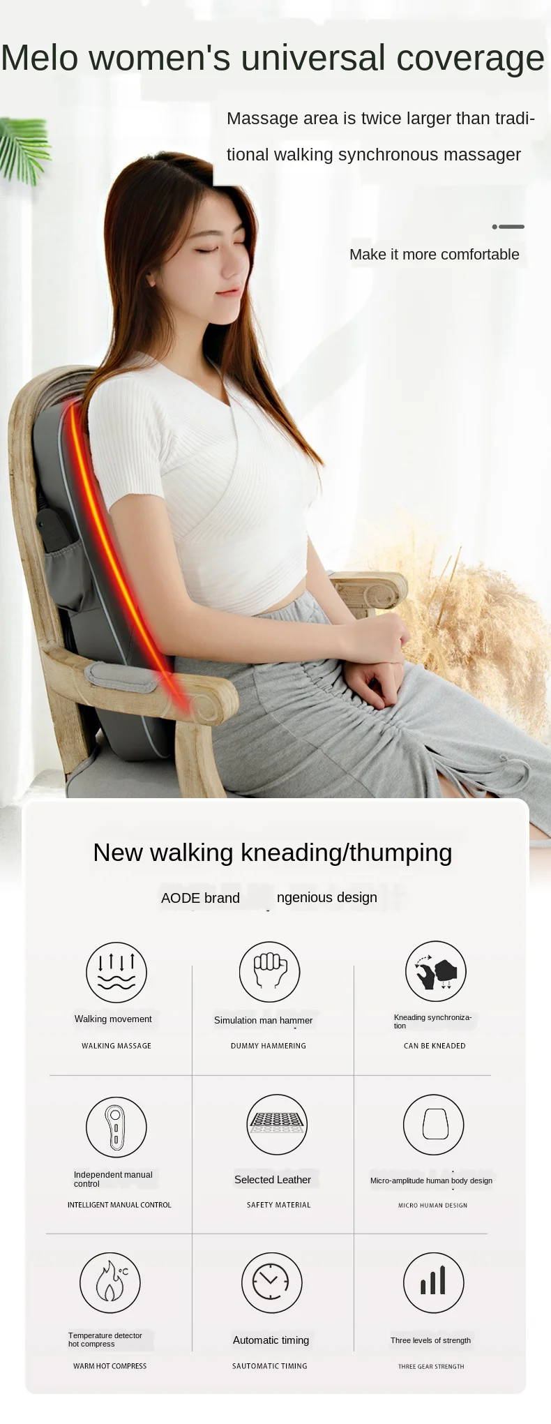 

Waist Massager Multi-Functional Body Massage Hot Compress Household Cushions Shoulder Neck Back Massage Instrument