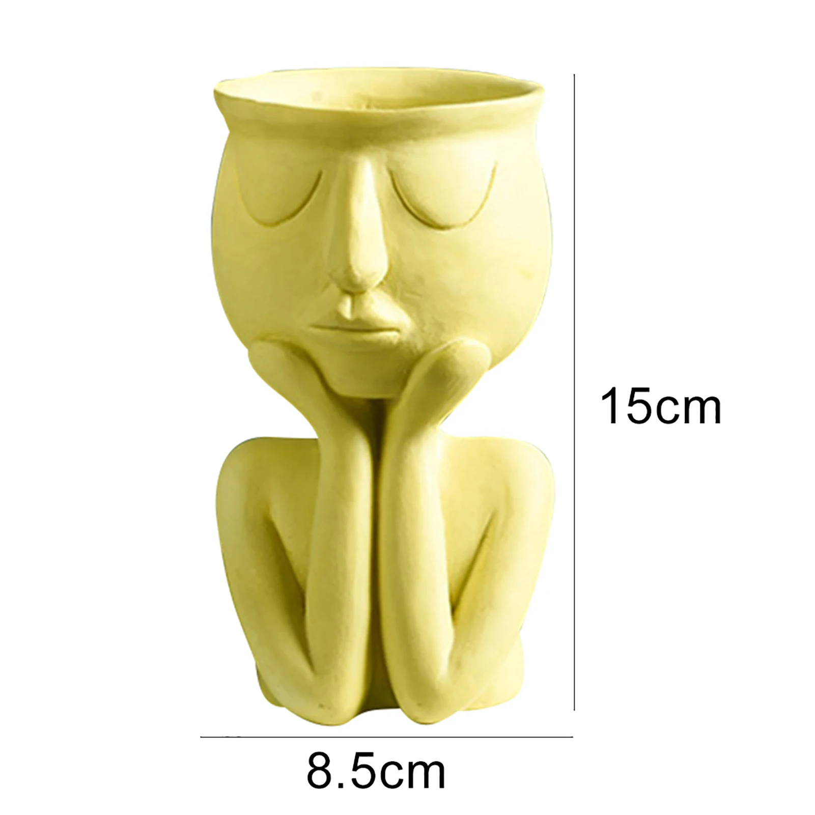 Human Think Face Ceramic Home Plants Flower Pot Vase Planter Tabletop Decoration images - 6